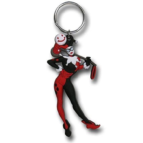 UPC 077764452826 product image for Harley Quinn Batman Laser Cut Rubber Keychain New | upcitemdb.com