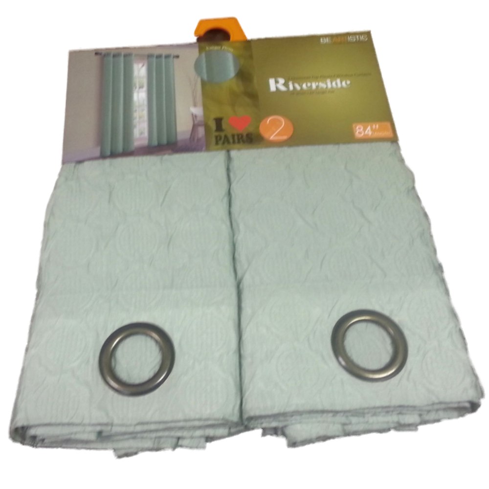 Artistic linen Riverside Embossed Grommet  Window Drape Panels 78" x 84" - Two Pack at Sears.com