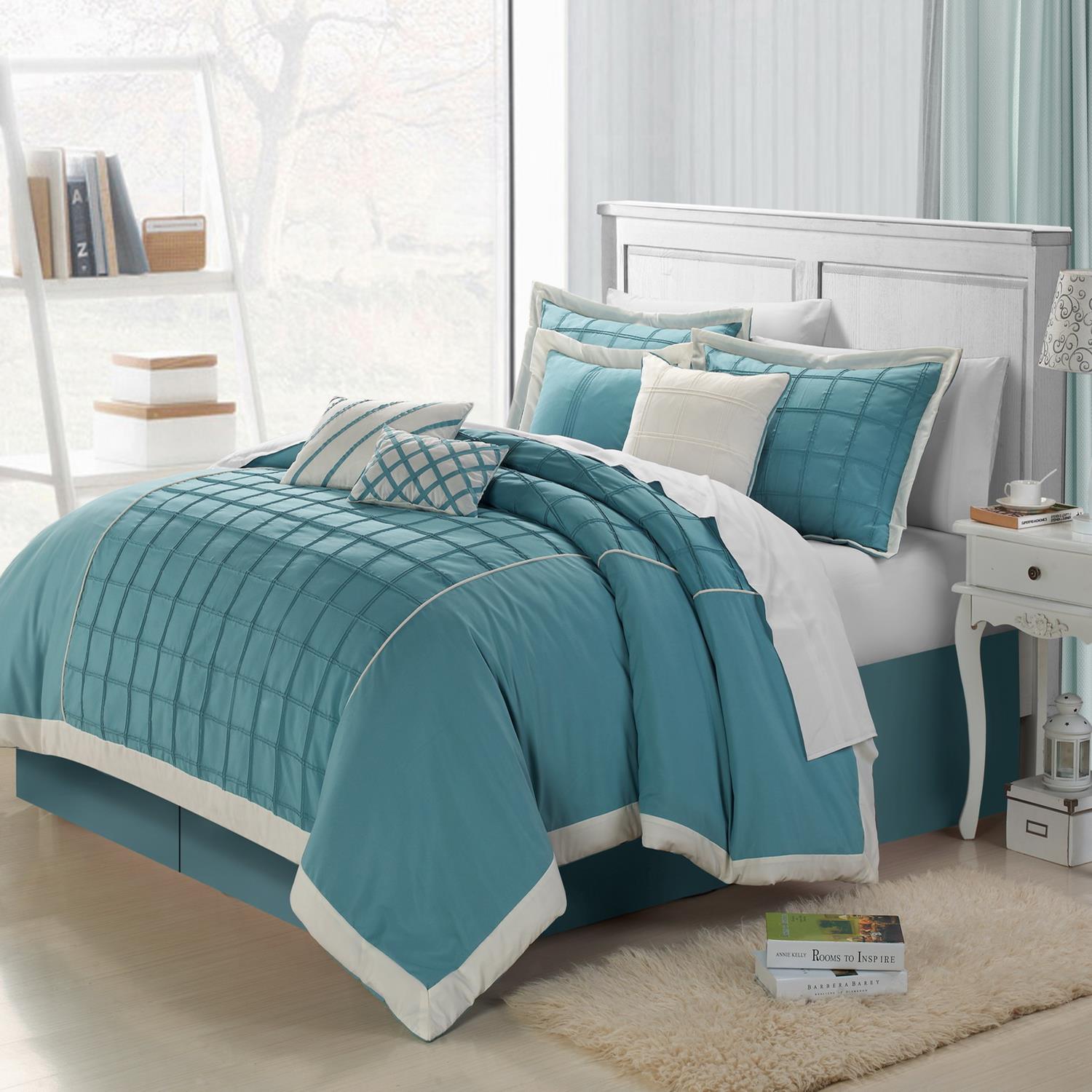 Chic Home Rhodes Aqua 12 Piece Comforter Bed In A Bag Set With Sheet Set Chic Home Rhodes Aqua 12 Piece Comforter Bed In A Bag Set With Sheet Set