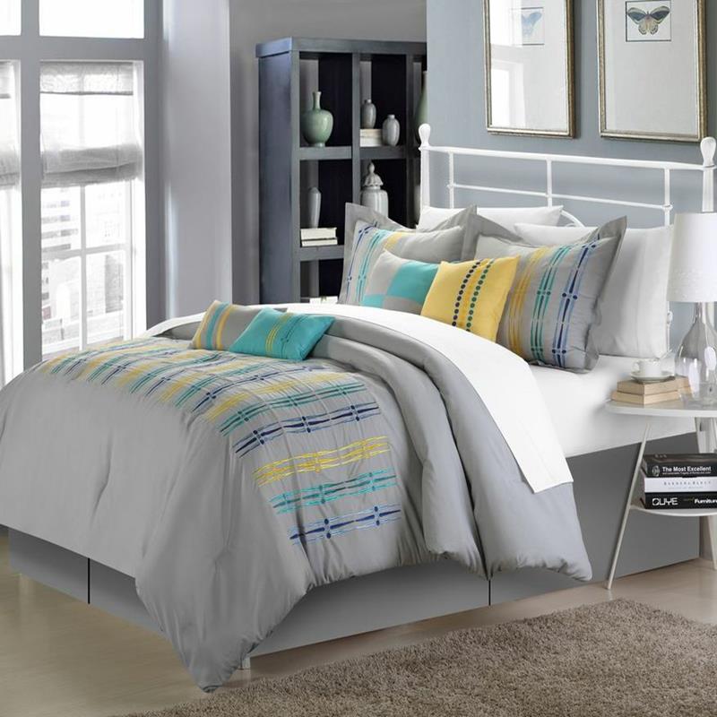 Chic Home Swimmy Grey 12 Piece Comforter Bed In A Bag Set With Sheet Set Chic Home Swimmy Grey 12 Piece Comforter Bed In A Bag Set With Sheet Set