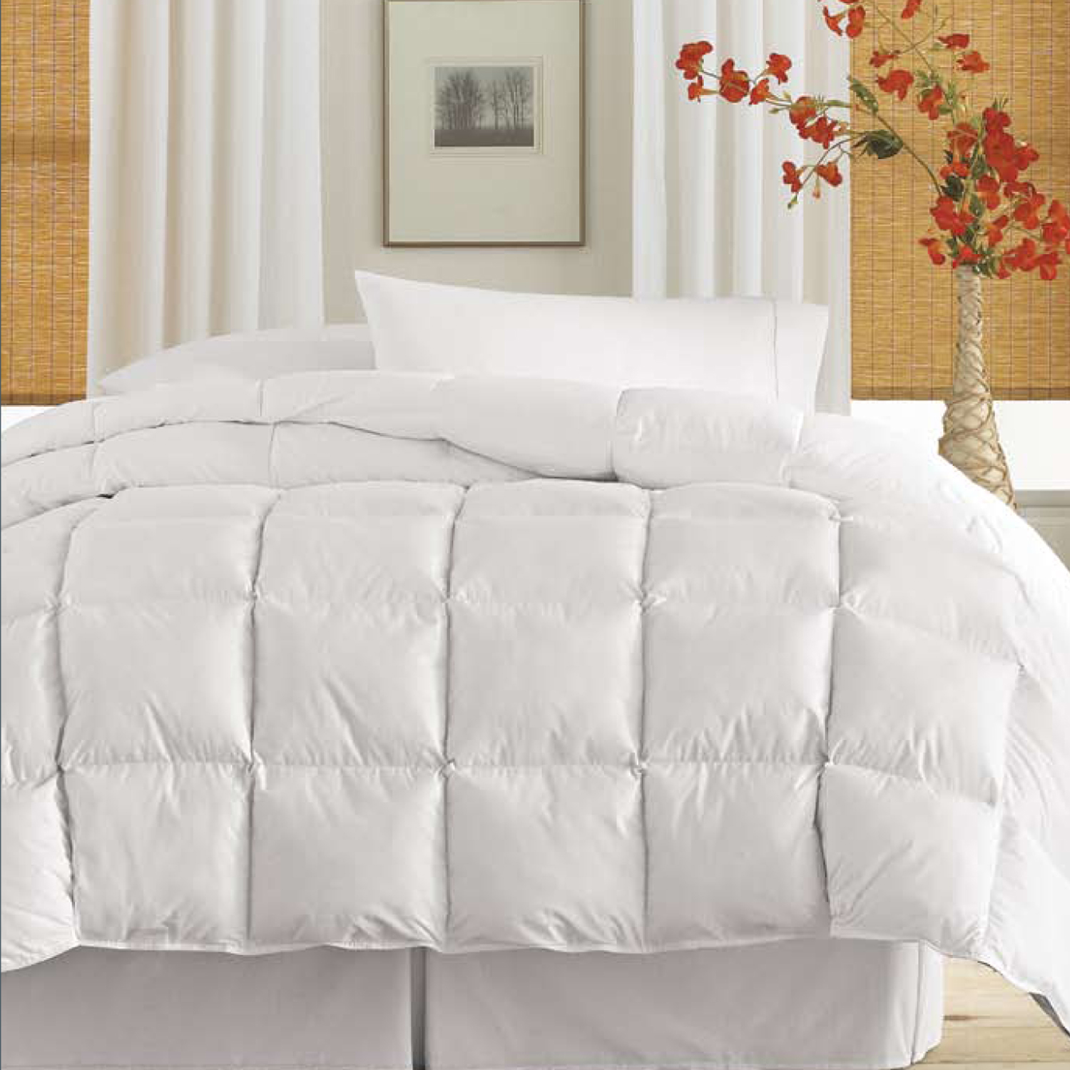 Blueridge 233 TC Cotton Twill Cover Down Alternative Comforter White Blueridge 233 TC Cotton Twill Cover Down Alternative Comforter White