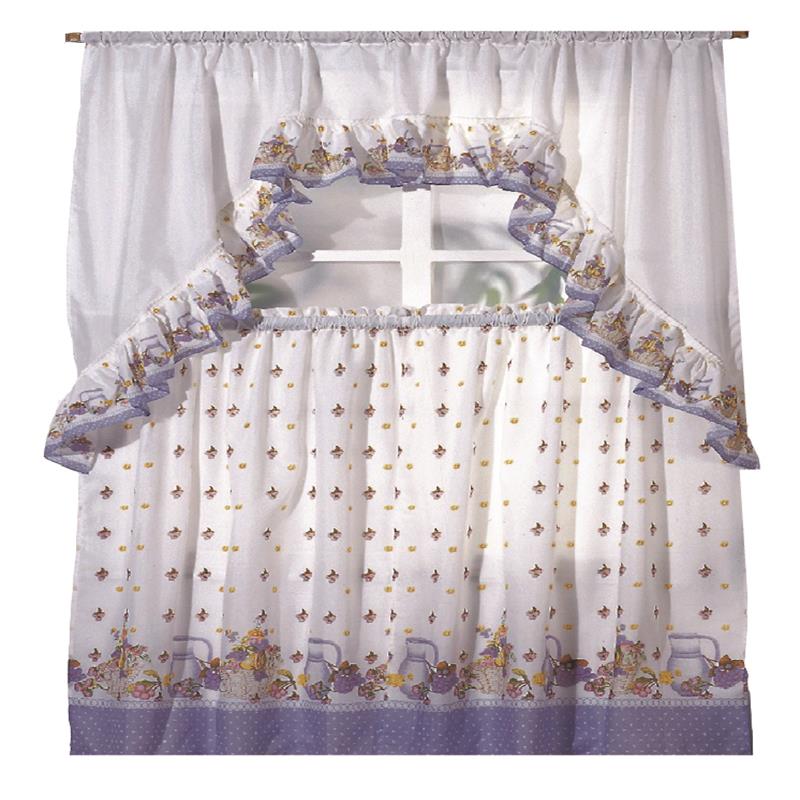 Ellis Curtain Kitchen Harvest Fruit Ruffled Swag Curtains in Natural Ellis Curtain Kitchen Harvest Fruit Ruffled Swag Curtains in Natural