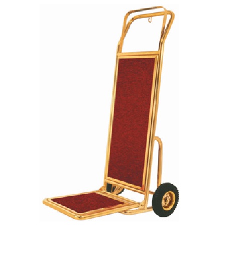 Aarco Products Aarco HT-2B Hand Truck 1" brass tubular frame, red carpet, 8" pneumatic wheels at Sears.com
