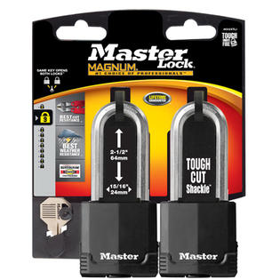 Master Lock Magnum Covered Padlock With Long Shackle, 2 Master Lock Magnum Covered Padlock With Long Shackle, 2