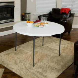 Lifetime Round Light Commercial Fold-In-Half Table, 48 Lifetime Round Light Commercial Fold-In-Half Table, 48