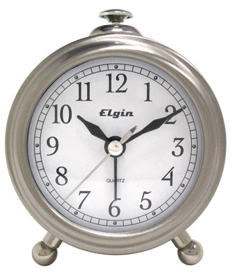 UPC 083275035144 product image for Clock 3514E Table Alarm Clock, Brushed Silver Case | upcitemdb.com
