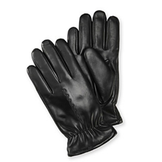 Isotoner Mens Black Leather Gloves Gathered Wrist & Faux Fur Sherpasoft Lining at Sears.com