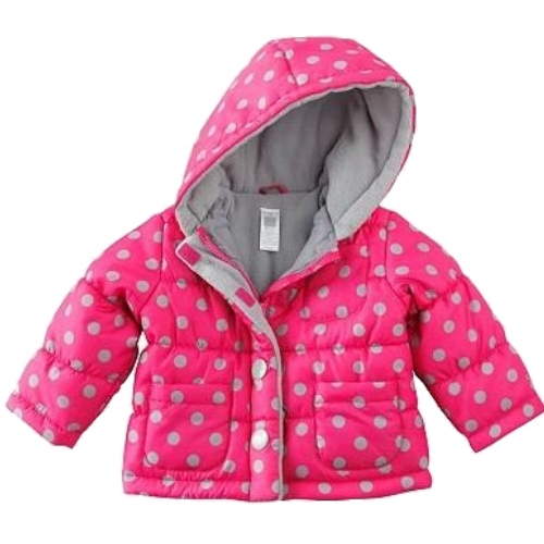 Carter's Carters Infant Girls Pink & Gray Polka Dot Winter Ski Jacket Hooded Coat at Sears.com