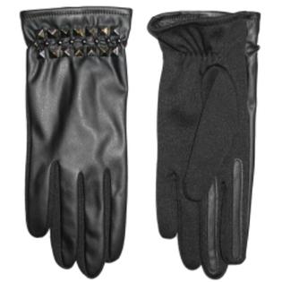 Fownes Womens Black Leather Look Driving Gloves with Metallic Stud Detailing Fownes Womens Black Leather Look Driving Gloves with Metallic Stud Detailing