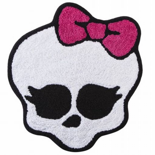 Mattel Monster High White Skull Throw Rug 22x24 Cotton Pile Skid Resist Bath Mat Mattel Monster High White Skull Throw Rug 22x24 Cotton Pile Skid Resist Bath Mat