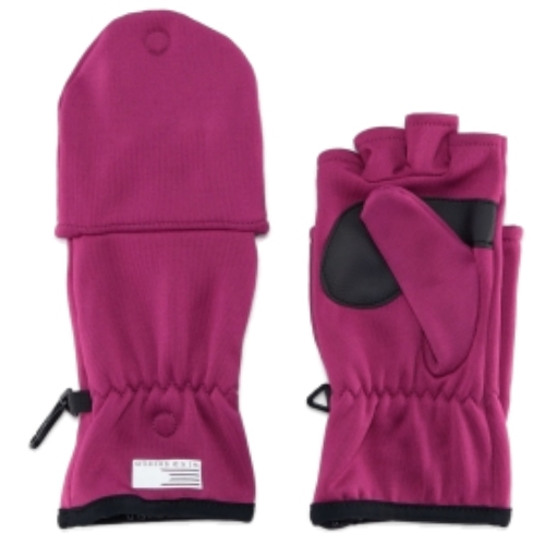 Wind Shield Womens Fuchsia Pink Performance Fleece Fingerless Gloves Convertible Wind Shield Womens Fuchsia Pink Performance Fleece Fingerless Gloves Convertible
