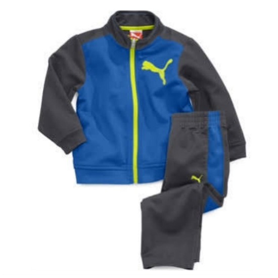 Puma Puma Infant Boys 2 Piece Blue & Gray Jacket & Pants Set Baby Track Suit Puma Puma Infant Boys 2 Piece Blue & Gray Jacket & Pants Set Baby Track Suit