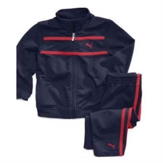 Puma Infant Boys 2 Piece Blue & Red Stripe Jacket & Pants Set Baby Track Suit Puma Infant Boys 2 Piece Blue & Red Stripe Jacket & Pants Set Baby Track Suit