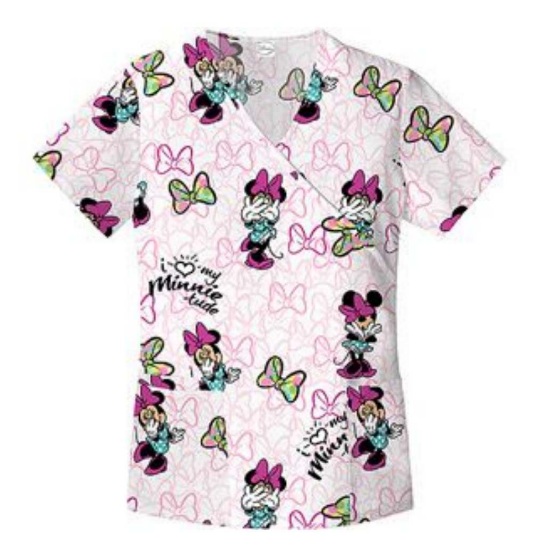 Disney Disney Womens Pink Minnie Mouse Medical Smock Top Nurse Scrubs Shirt Minnietude Disney Disney Womens Pink Minnie Mouse Medical Smock Top Nurse Scrubs Shirt Minnietude