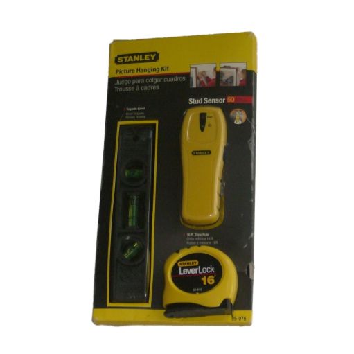 Stanley Picture Hanging Kit with Stud Finder Level and 16' Tape Measure Tool Set