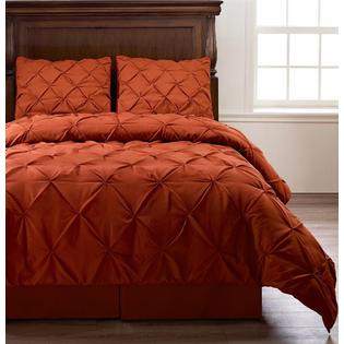 CozyBeddings Emerson Burnt Orange 4-Piece Pinch Pleat Puckering COMFORTER Mini Set FULL Size Bed Cover CozyBeddings Emerson Burnt Orange 4-Piece Pinch Pleat Puckering COMFORTER Mini Set FULL Size Bed Cover