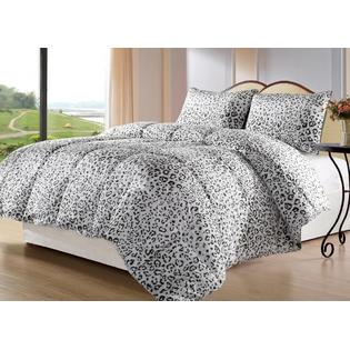 CozyBeddings Snow LEOPARD 3 Piece Reversible Down Alternative Comforter Set Black, White, Grey Bed Cover QUEEN Size Bedding CozyBeddings Snow LEOPARD 3 Piece Reversible Down Alternative Comforter Set Black, White, Grey Bed Cover QUEEN Size Bedding