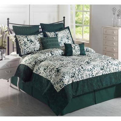 CozyBeddings Splash Green 8pc Comforter Set Hunter Green, White Animal Print Microfiber Bed Cover FULL Size Bedding CozyBeddings Splash Green 8pc Comforter Set Hunter Green, White Animal Print Microfiber Bed Cover FULL Size Bedding