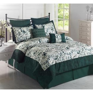 CozyBeddings Splash Green 8pc Comforter Set Hunter Green, White Animal Print Microfiber Bed Cover KING Size Bedding CozyBeddings Splash Green 8pc Comforter Set Hunter Green, White Animal Print Microfiber Bed Cover KING Size Bedding