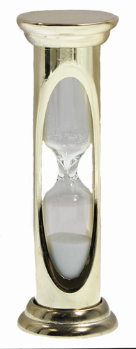 3 Minute Hourglass - Bright Brass Sand Timer