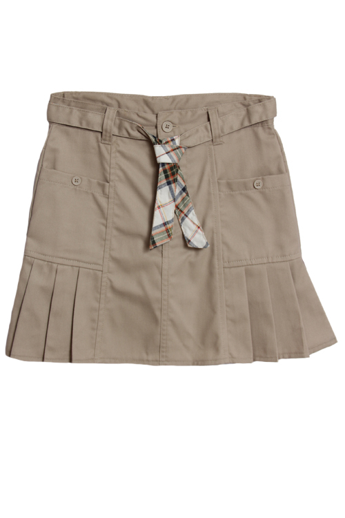 Eddie Bauer Girls (4-16) School Uniform Pleated Skort with Belt - Khaki at Sears.com