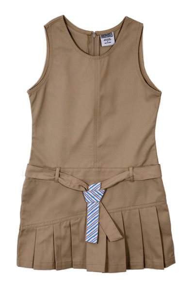 Genuine School Uniforms Girls (12-16) Belted Pleated Jumper - Khaki at Sears.com