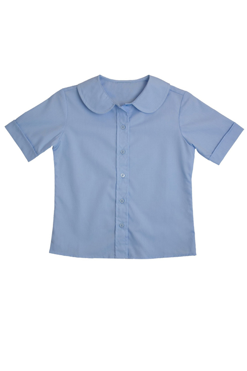 Genuine School Uniforms Girls (4-20) Peter Pan Collared Short Sleeve Shirt - Blue at Sears.com