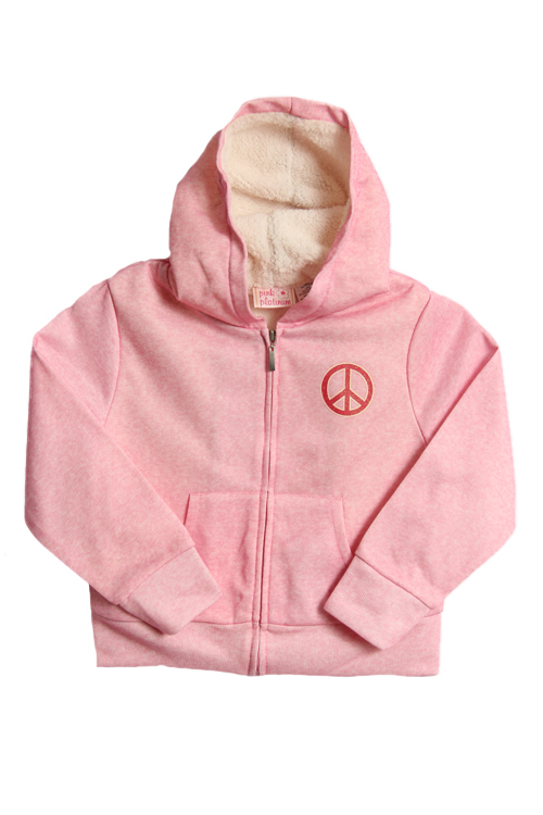 Pink Platinum Girls sherpa hoodie - pink peace at Sears.com