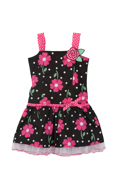 Sugah and Honey Girls (4-6) pink and black floral print cotton sundress at Sears.com