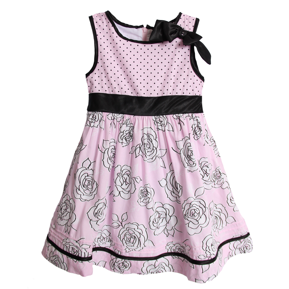 Nannette Toddler Girls Baby Pink Black Polka Dot Spring Summer Church Dress at Sears.com