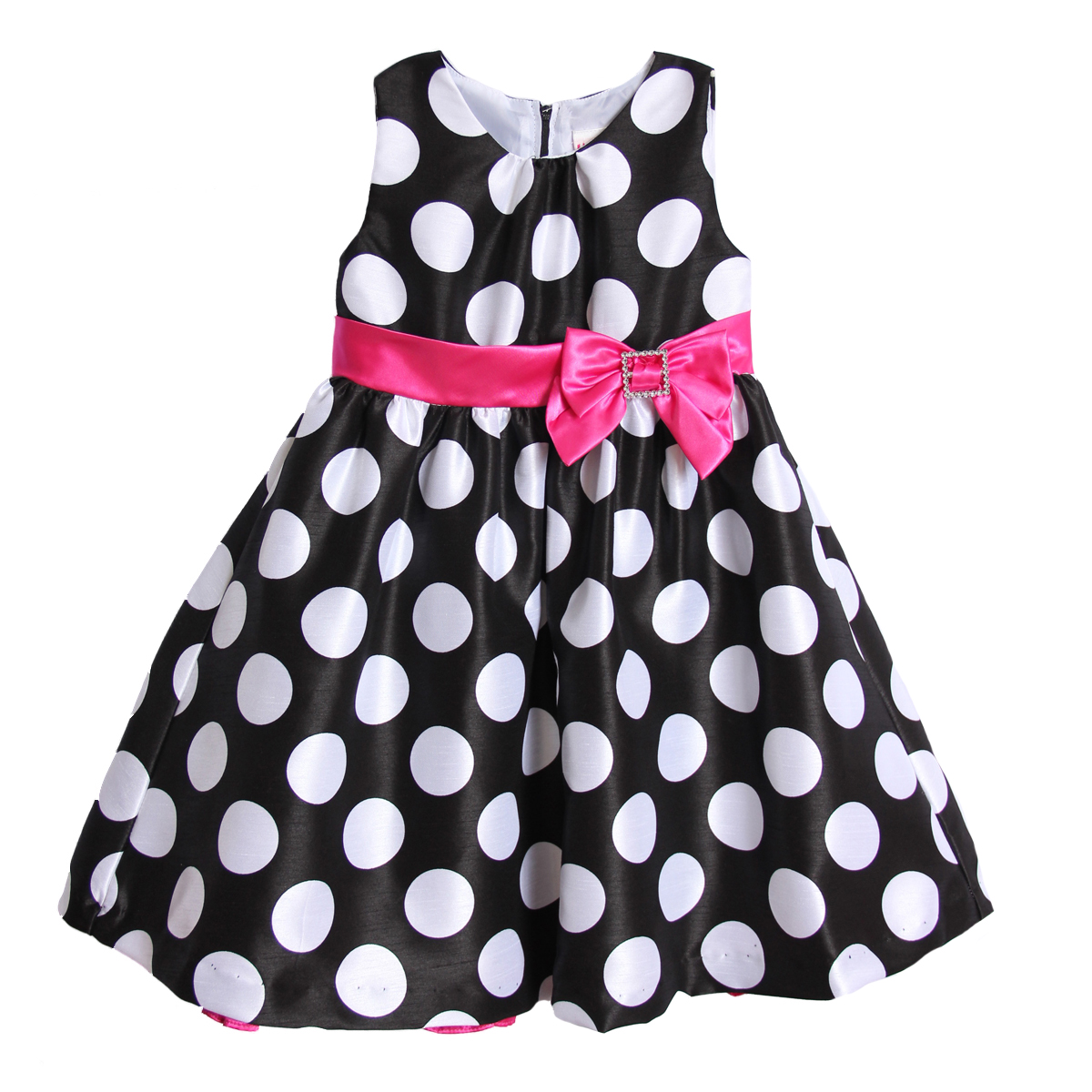 Nannette Toddler Girls Pink Black Polka Dot Easter Spring Summer Formal Dress at Sears.com