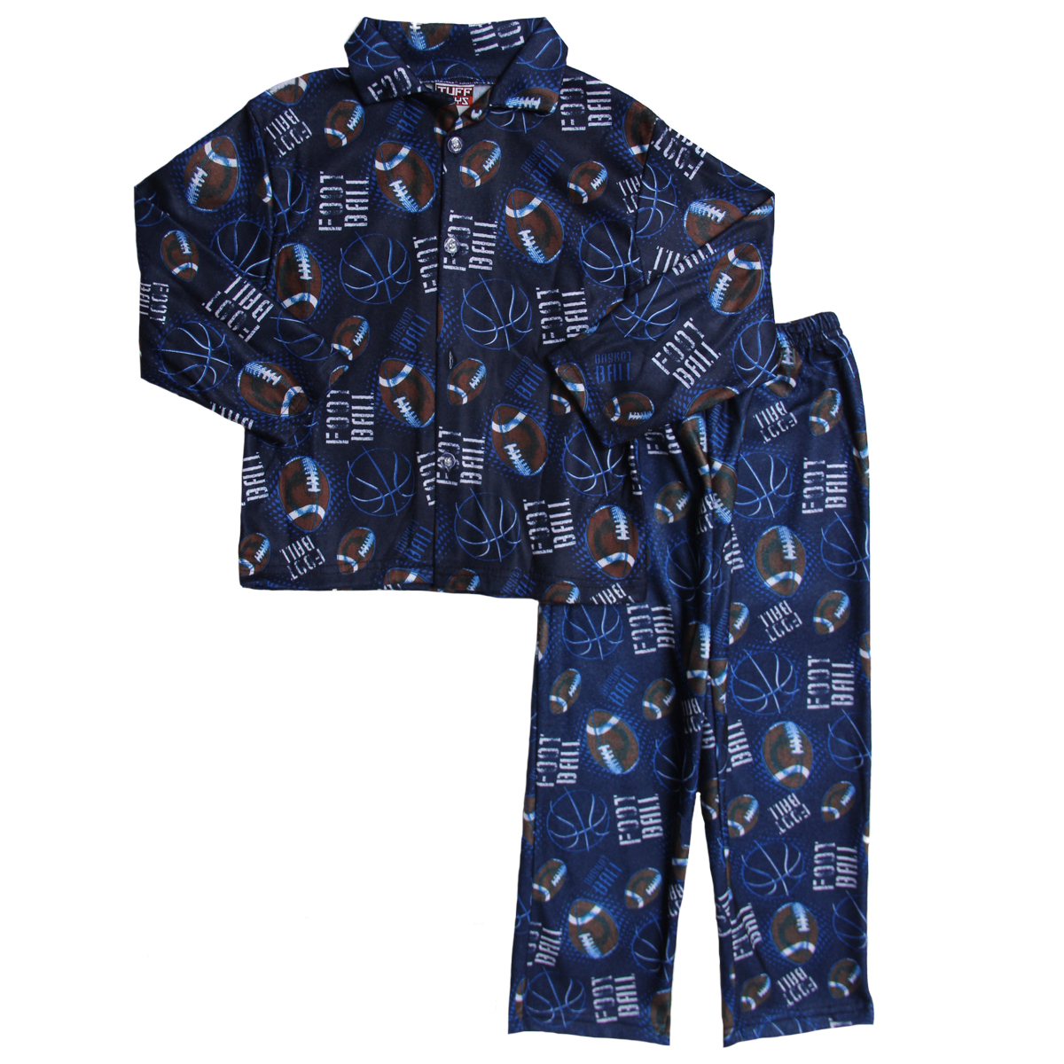 Tuff Guys Toddler Boys 2 Piece Navy Football Flannel Pajamas Set Tuff Guys Toddler Boys 2 Piece Navy Football Flannel Pajamas Set