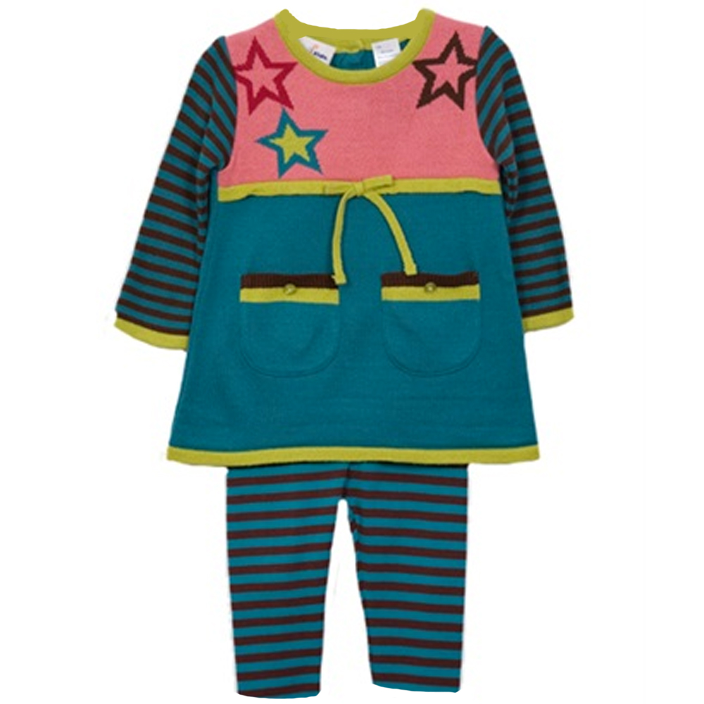 B.T. Kids Newborn Baby Girls 2 Piece Pink Turquoise Sweater Tunic Top Leggings Set B.T. Kids Newborn Baby Girls 2 Piece Pink Turquoise Sweater Tunic Top Leggings Set