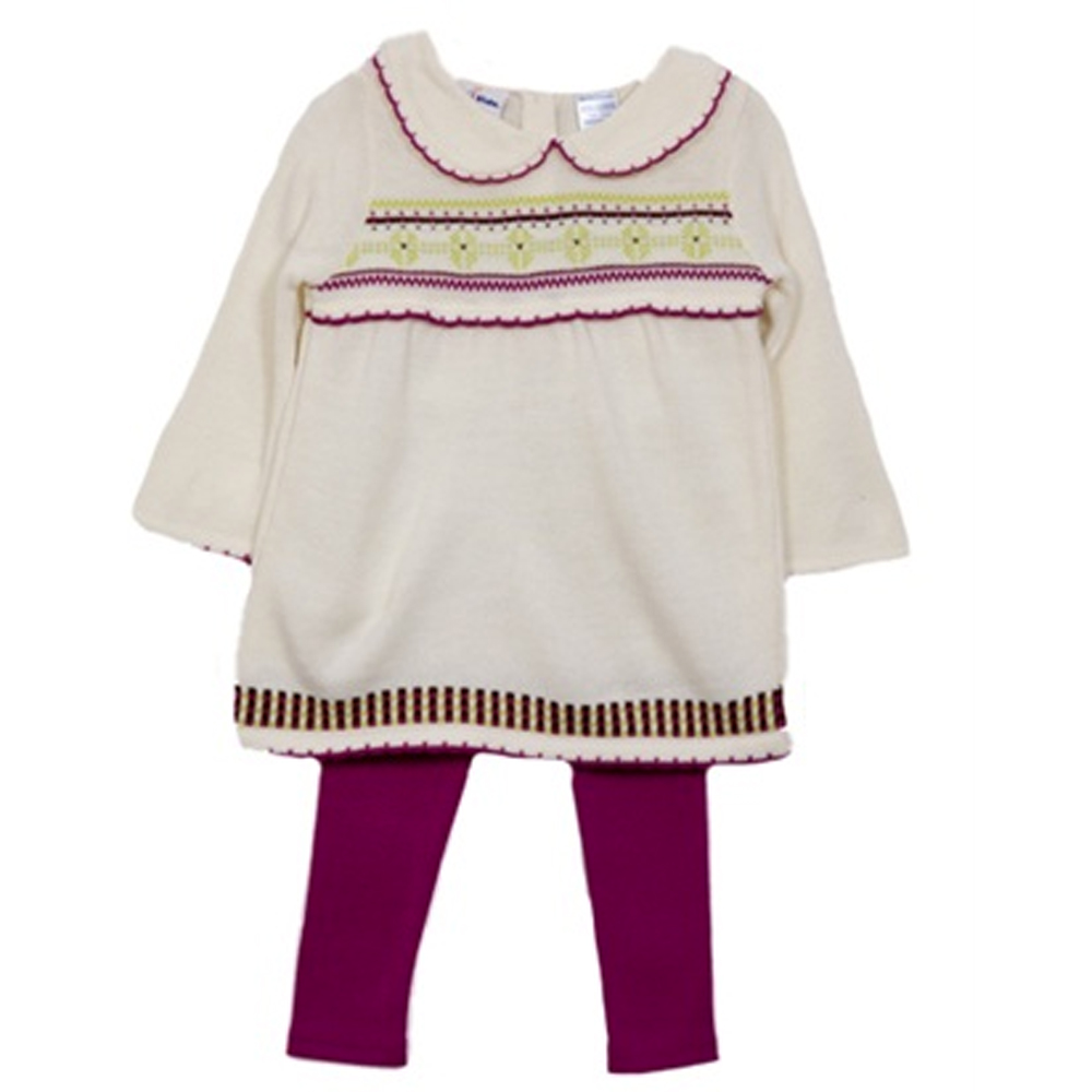 B.T. Kids Newborn Baby Girls 2 Piece Ivory Sweater Tunic Top Purple Leggings Set B.T. Kids Newborn Baby Girls 2 Piece Ivory Sweater Tunic Top Purple Leggings Set