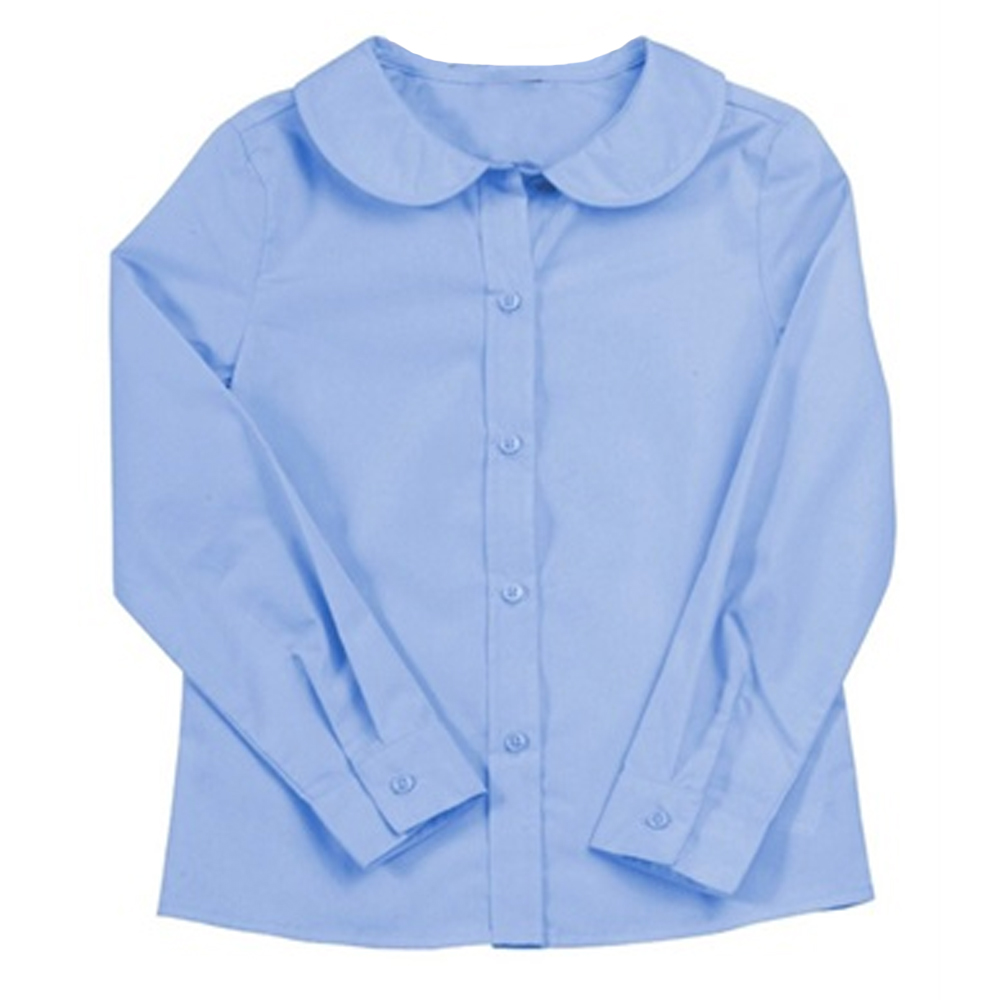 Genuine School Uniforms Girls Blue Peter Pan Collared Long Sleeve Shirt at Sears.com