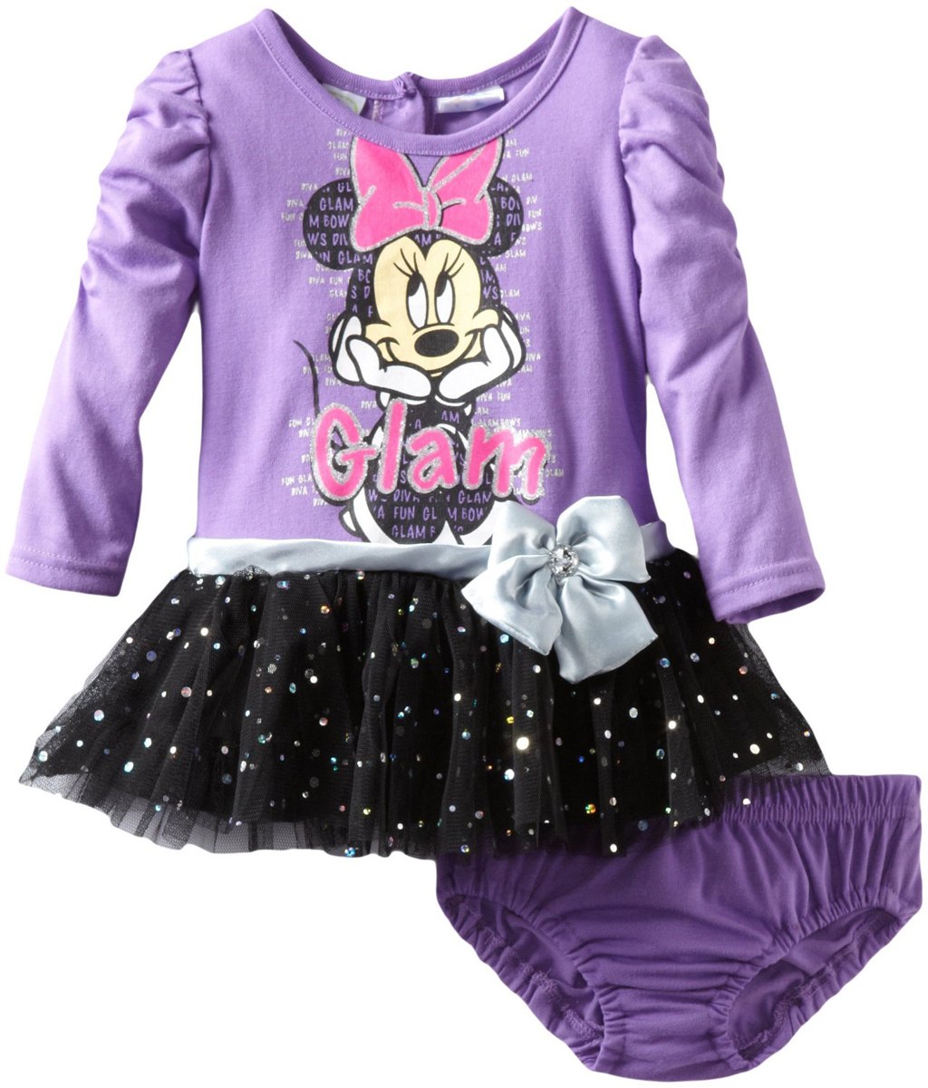 Disney Infant Baby Girls 2 Piece Purple Minnie Mouse Dress Sequin Tutu Bloomers at Sears.com
