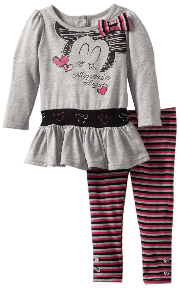 Disney Infant Baby Girls 2 Piece Minnie Mouse Tunic Top Pink Striped Leggings at Sears.com
