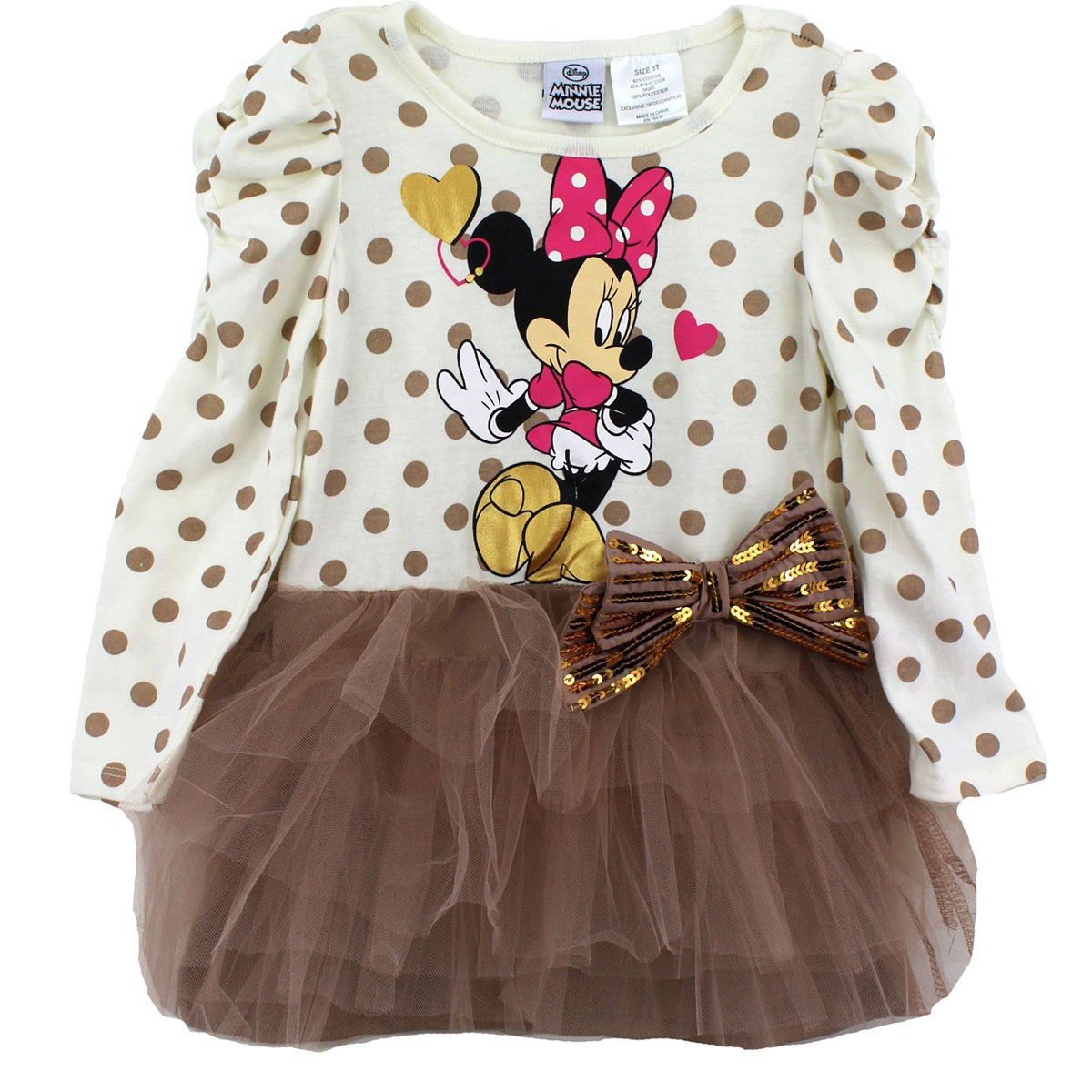 Disney Toddler Girls 1 Piece Minnie Mouse Polka Dot Dress Tulle Tutu Skirt at Sears.com