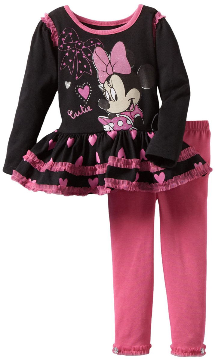 Disney Infant Baby Girls 2 Piece Pink Minnie Mouse Tunic Top Dress Leggings Set at Sears.com
