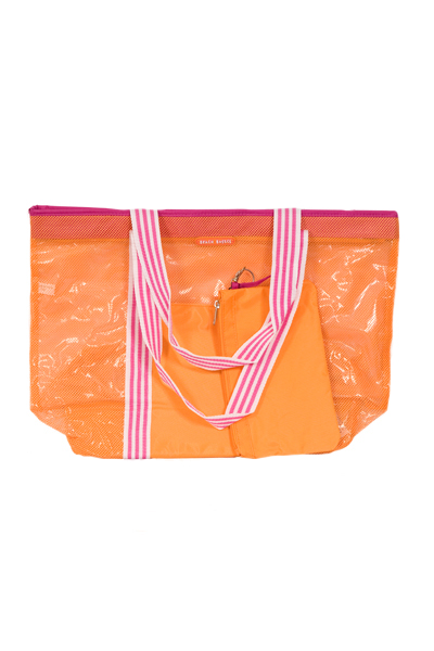Beach Basics Nylon Mesh Beach Tote with zipper pouch - Orange at Sears.com