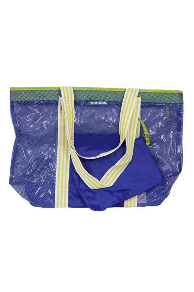 Beach Basics Nylon Mesh Beach Tote Bag with zipper pouch - Blue and green at Sears.com