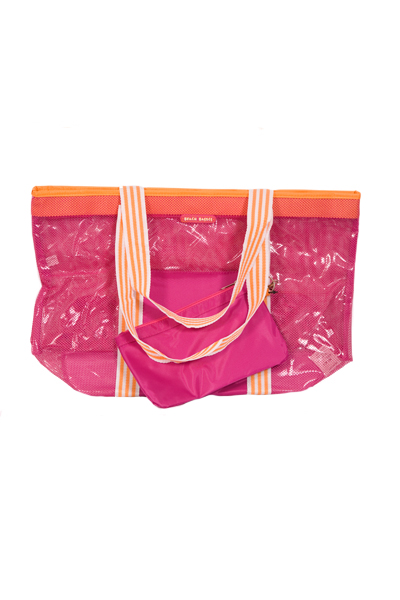 Beach Basics Nylon Mesh Beach Tote with zipper pouch - Pink at Sears.com