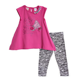 Baby Togs Toddler Girls 2 Piece Fuchsia Pink Top Zebra Print Leggings Set Baby Togs Toddler Girls 2 Piece Fuchsia Pink Top Zebra Print Leggings Set