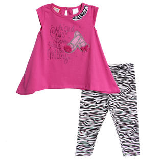 Baby Togs Infant Baby Girls 2 Piece Fuchsia Pink Top Zebra Print Leggings Set Baby Togs Infant Baby Girls 2 Piece Fuchsia Pink Top Zebra Print Leggings Set