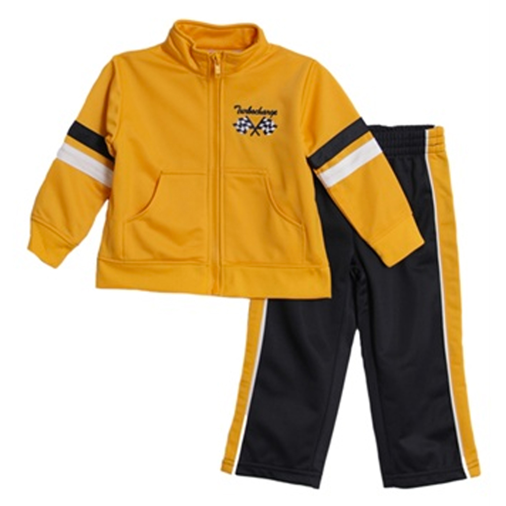 Baby Togs Infant Boys 2 Piece Yellow Black Tricot Jacket Pants Track Suit Set Baby Togs Infant Boys 2 Piece Yellow Black Tricot Jacket Pants Track Suit Set