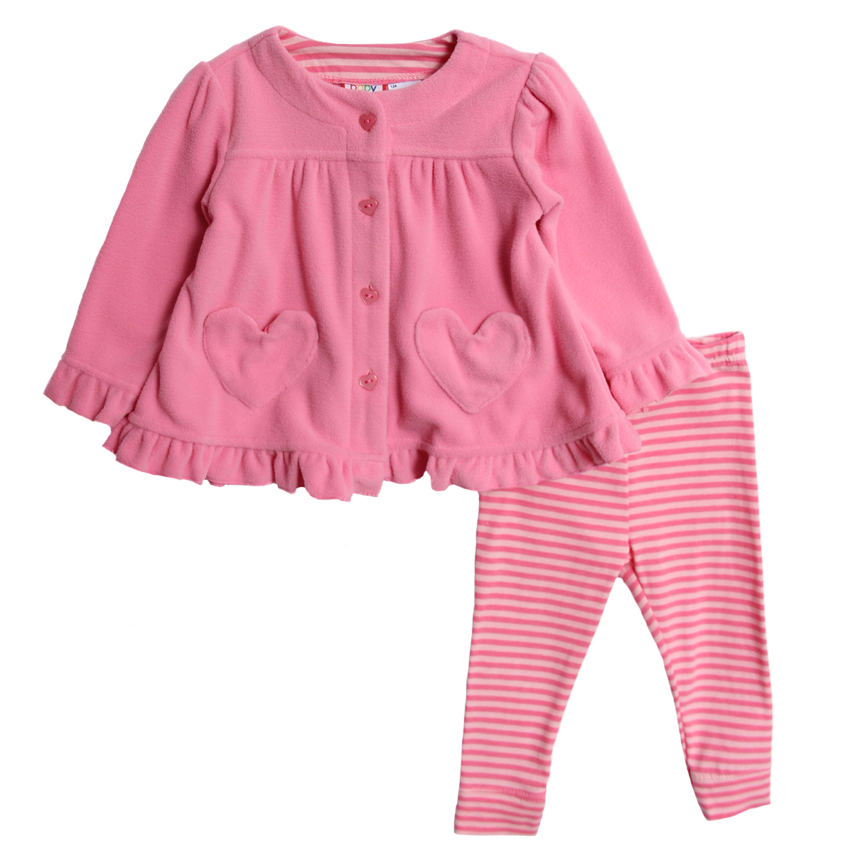 Baby Togs Newborn Girls (3-9 months) 2 pc pink polar fleece top and leggings set Baby Togs Newborn Girls (3-9 months) 2 pc pink polar fleece top and leggings set