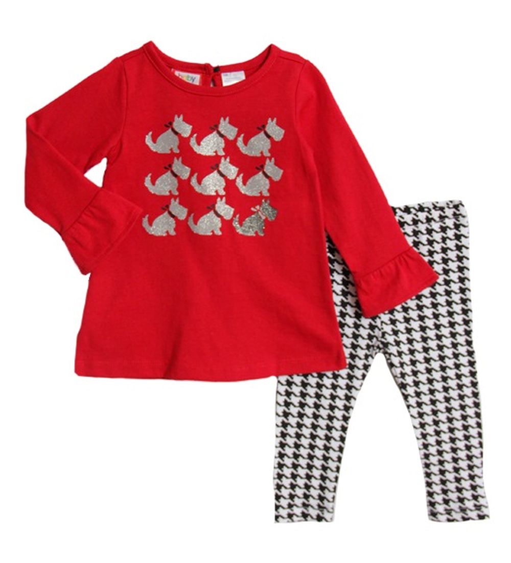 Baby Togs Newborn Girls 2 Piece Red A-line Top and Houndstooth Leggings Set Baby Togs Newborn Girls 2 Piece Red A-line Top and Houndstooth Leggings Set