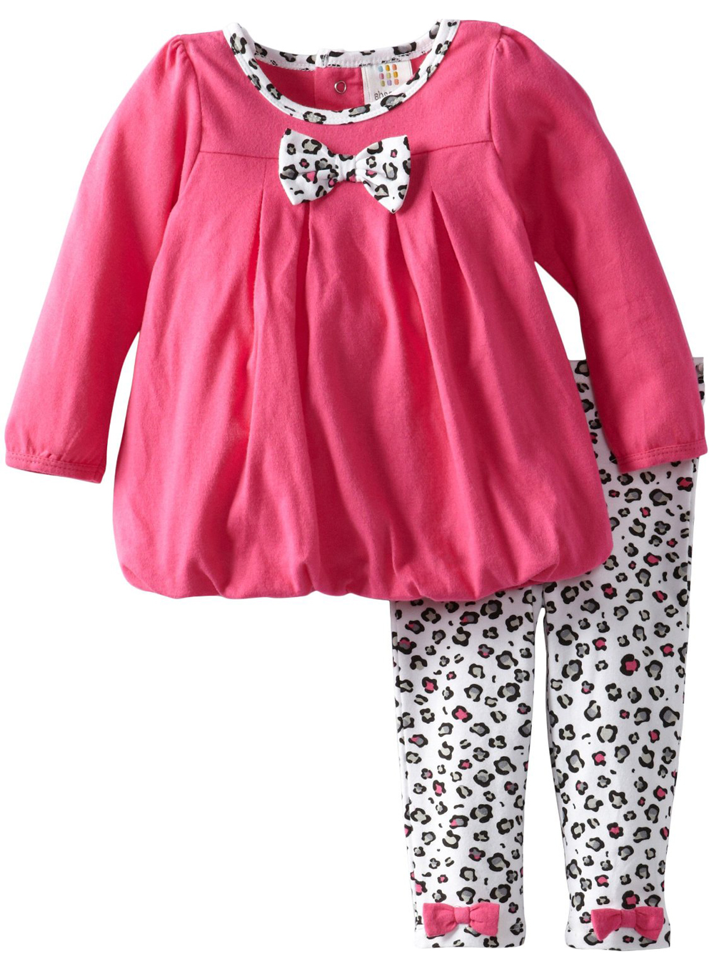 Absorba Infant Baby Girls 2 Piece Pink Bubble Tunic Top Leopard Leggings Set Absorba Infant Baby Girls 2 Piece Pink Bubble Tunic Top Leopard Leggings Set