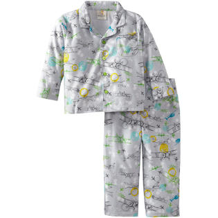 Absorba Toddler Boys 2 Piece Grey Airplane Flannel Pajama Sleepwear Set Absorba Toddler Boys 2 Piece Grey Airplane Flannel Pajama Sleepwear Set