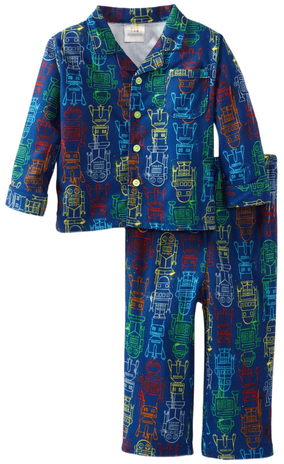 Absorba Toddler Boys 2 Piece Navy Blue Robot Flannel Pajama Sleepwear Set Absorba Toddler Boys 2 Piece Navy Blue Robot Flannel Pajama Sleepwear Set
